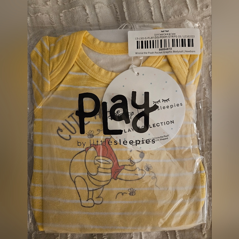 Nwt- Winnie The Pooh Long Sleeve Baby Onesie by Little Sleepies